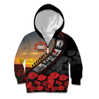 Personalised Remembering ANZAC Lest We Forget Kid Hoodie Vintage Film Frame Memorial Red Poppy