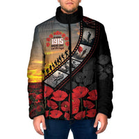 Personalised Remembering ANZAC Lest We Forget Padded Jacket Vintage Film Frame Memorial Red Poppy