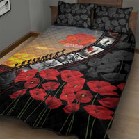 Personalised Remembering ANZAC Lest We Forget Quilt Bed Set Vintage Film Frame Memorial Red Poppy