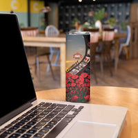 Personalised Remembering ANZAC Lest We Forget Skinny Tumbler Vintage Film Frame Memorial Red Poppy LT9 - Polynesian Pride