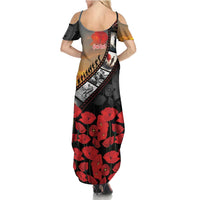 Personalised Remembering ANZAC Lest We Forget Summer Maxi Dress Vintage Film Frame Memorial Red Poppy LT9 - Polynesian Pride