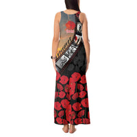 Personalised Remembering ANZAC Lest We Forget Tank Maxi Dress Vintage Film Frame Memorial Red Poppy