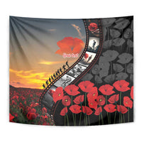 Personalised Remembering ANZAC Lest We Forget Tapestry Vintage Film Frame Memorial Red Poppy