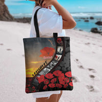Personalised Remembering ANZAC Lest We Forget Tote Bag Vintage Film Frame Memorial Red Poppy LT9 - Polynesian Pride