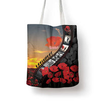 Personalised Remembering ANZAC Lest We Forget Tote Bag Vintage Film Frame Memorial Red Poppy LT9 - Polynesian Pride