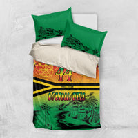 Hapi 44th Indipendens Dei Vanuatu Bedding Set Yumi 1980 with Vanuatuan Beach Landscape