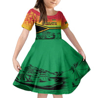 Hapi 44th Indipendens Dei Vanuatu Family Matching Long Sleeve Bodycon Dress and Hawaiian Shirt Yumi 1980 with Vanuatuan Beach Landscape LT9 Daughter's Dress Reggae - Polynesian Pride
