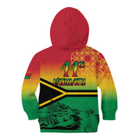 Hapi 44th Indipendens Dei Vanuatu Kid Hoodie Yumi 1980 with Vanuatuan Beach Landscape