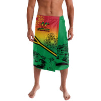 Hapi 44th Indipendens Dei Vanuatu Lavalava Yumi 1980 with Vanuatuan Beach Landscape