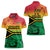 Hapi 44th Indipendens Dei Vanuatu Women Polo Shirt Yumi 1980 with Vanuatuan Beach Landscape