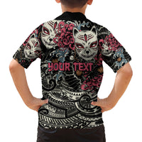 Personalized Japanese Kitsune Mask Family Matching Off Shoulder Maxi Dress and Hawaiian Shirt With Polynesian Arty Style LT9 - Polynesian Pride