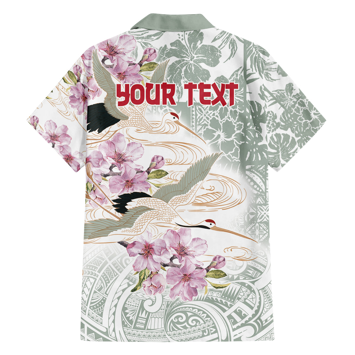 Personalized Japanese Shirasagi Bird Family Matching Summer Maxi Dress and Hawaiian Shirt Sakura and Hibiscus Polynesian Pattern LT9 - Polynesian Pride