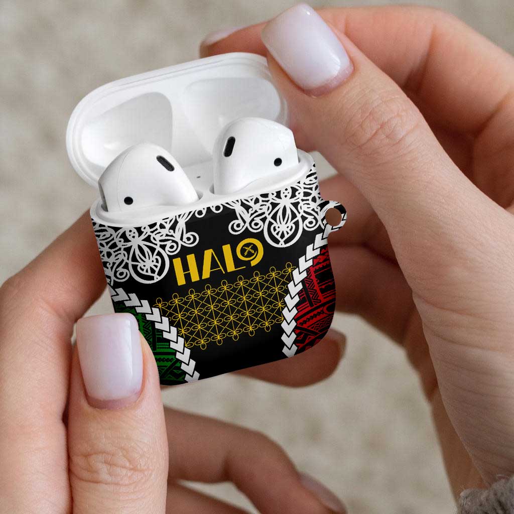 Halo Vanuatu Pride AirPods Case Vanuatuan Sand Drawing Pattern - Polynesian Pride