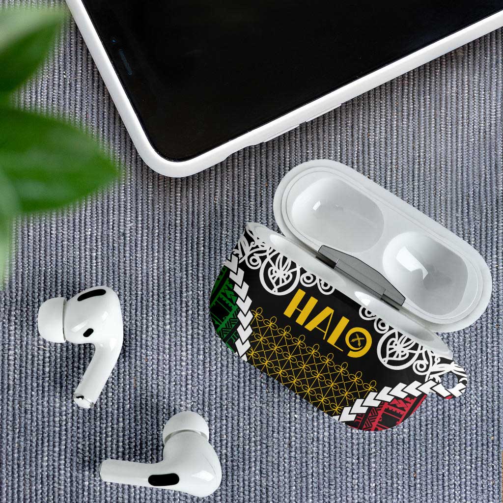 Halo Vanuatu Pride AirPods Case Vanuatuan Sand Drawing Pattern - Polynesian Pride