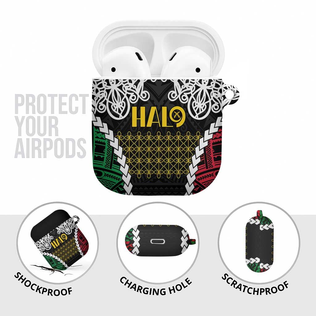 Halo Vanuatu Pride AirPods Case Vanuatuan Sand Drawing Pattern - Polynesian Pride