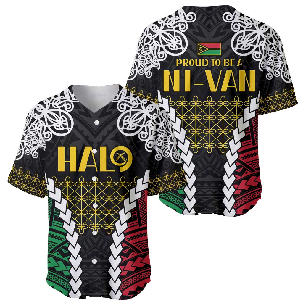 Halo Vanuatu Pride Baseball Jersey Vanuatuan Sand Drawing Pattern LT9 - Polynesian Pride