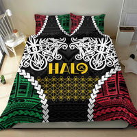 Halo Vanuatu Pride Bedding Set Vanuatuan Sand Drawing Pattern LT9 - Polynesian Pride
