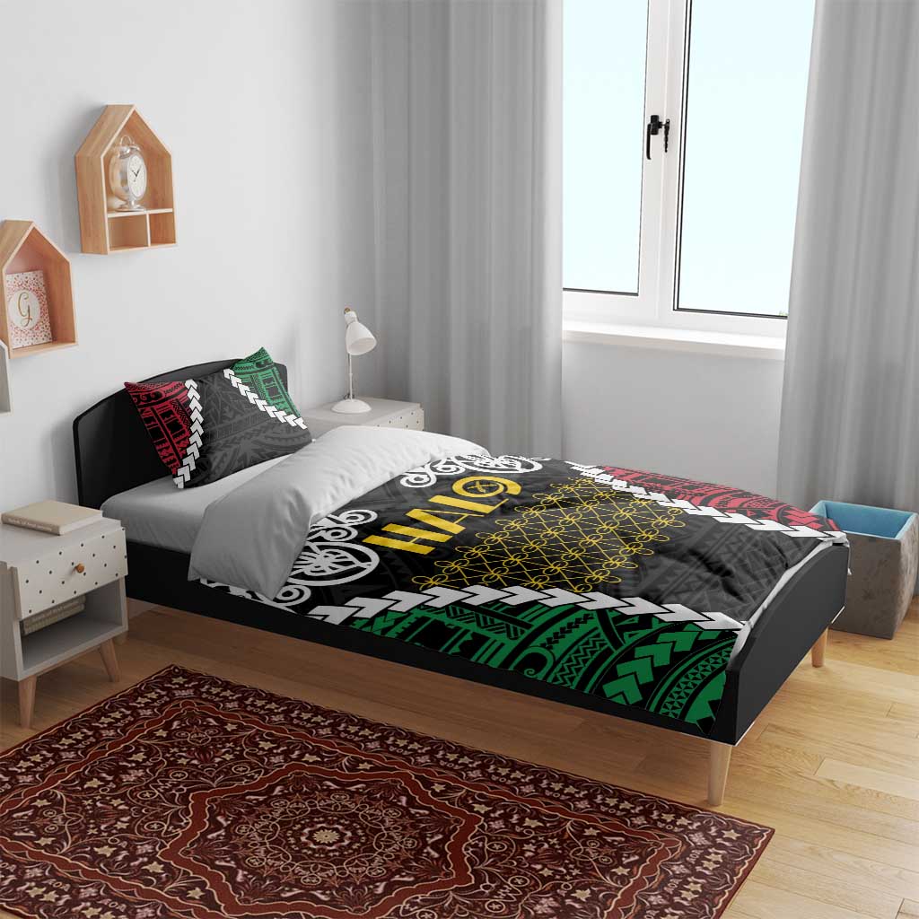 Halo Vanuatu Pride Bedding Set Vanuatuan Sand Drawing Pattern LT9 - Polynesian Pride