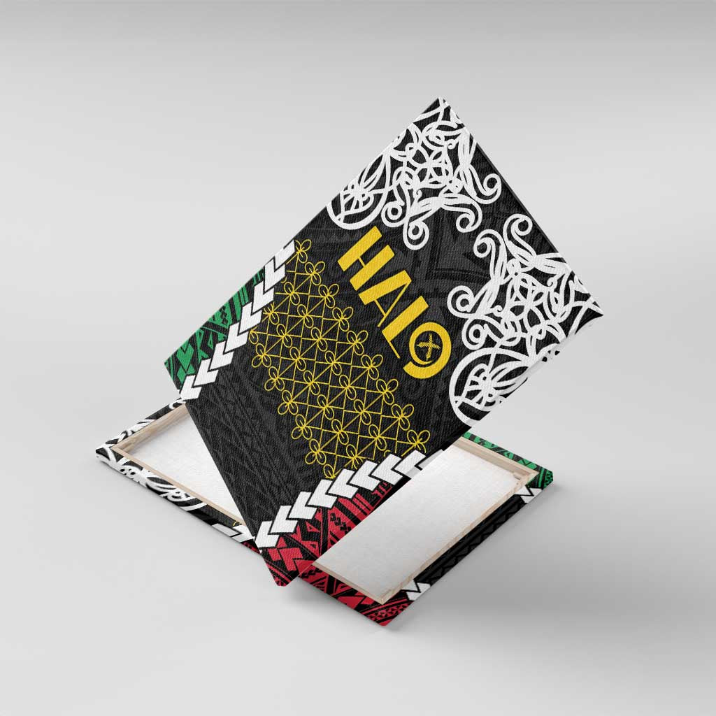 Halo Vanuatu Pride Canvas Wall Art Vanuatuan Sand Drawing Pattern