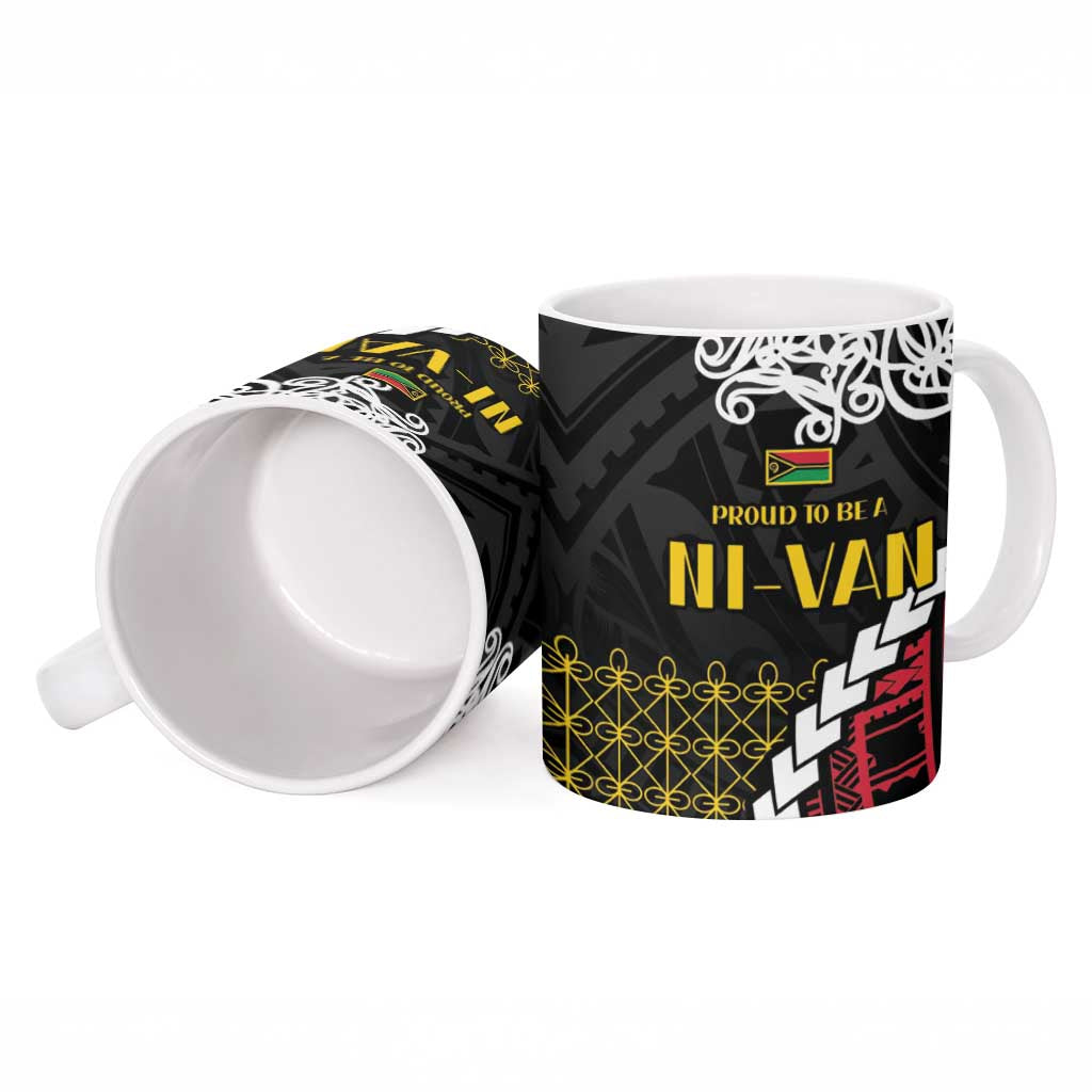 Halo Vanuatu Pride Ceramic Mug Vanuatuan Sand Drawing Pattern - Polynesian Pride