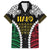 Halo Vanuatu Pride Family Matching Off The Shoulder Long Sleeve Dress and Hawaiian Shirt Vanuatuan Sand Drawing Pattern