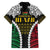Halo Vanuatu Pride Family Matching Off The Shoulder Long Sleeve Dress and Hawaiian Shirt Vanuatuan Sand Drawing Pattern