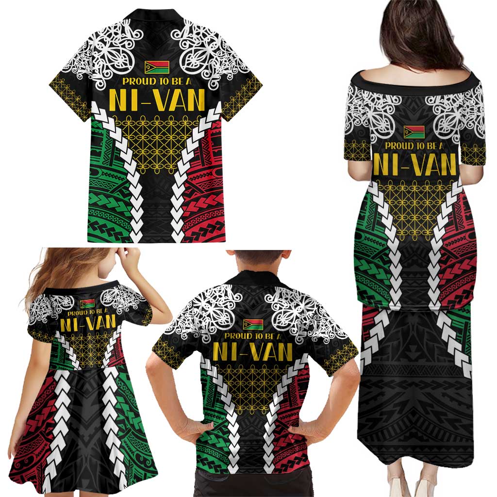 Halo Vanuatu Pride Family Matching Puletasi and Hawaiian Shirt Vanuatuan Sand Drawing Pattern