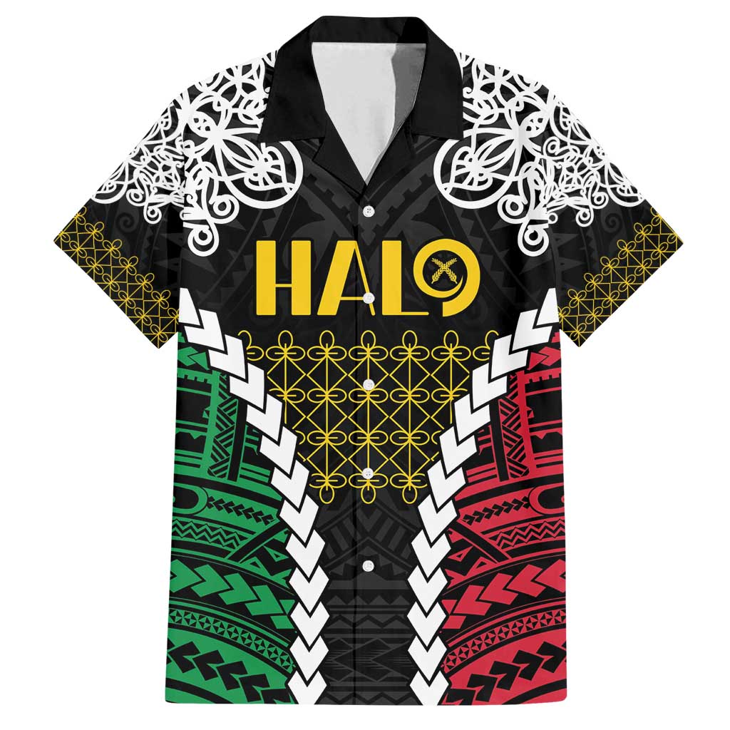 Halo Vanuatu Pride Family Matching Puletasi and Hawaiian Shirt Vanuatuan Sand Drawing Pattern