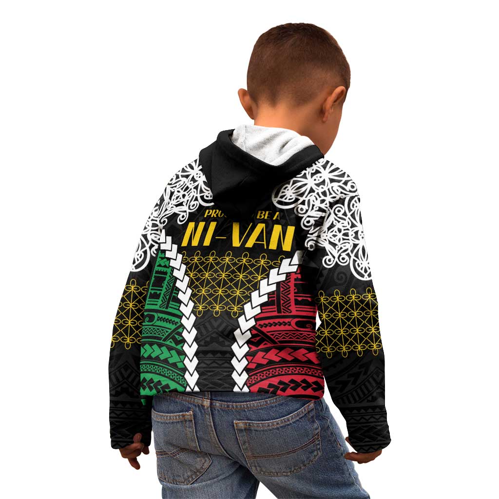 Halo Vanuatu Pride Kid Hoodie Vanuatuan Sand Drawing Pattern