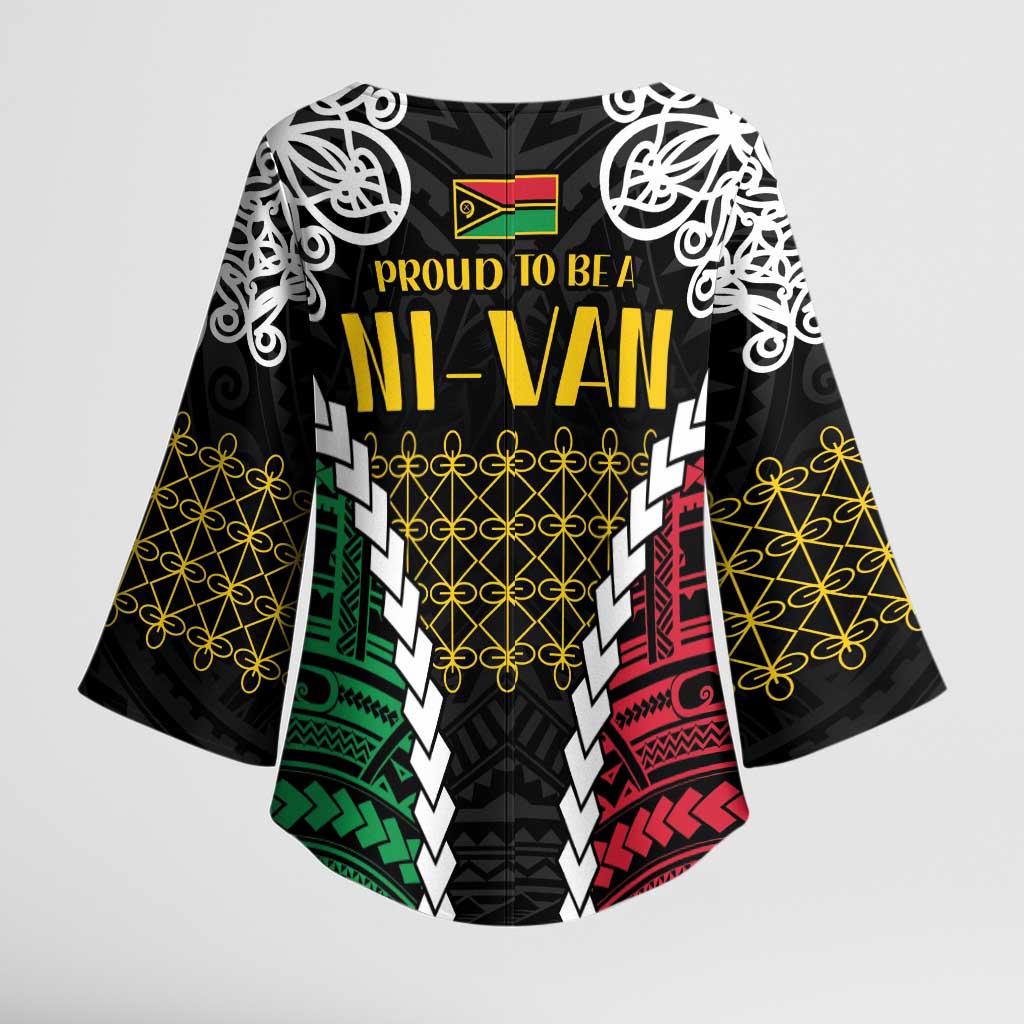 Halo Vanuatu Pride Kimono Sleeve Blouse Vanuatuan Sand Drawing Pattern - Polynesian Pride