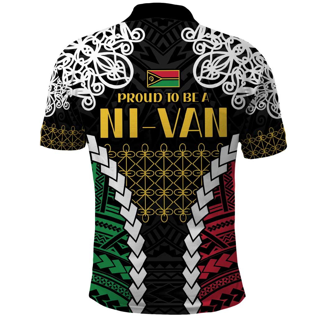 Halo Vanuatu Pride Polo Shirt Vanuatuan Sand Drawing Pattern