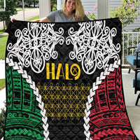 Halo Vanuatu Pride Quilt Vanuatuan Sand Drawing Pattern LT9 Black - Polynesian Pride