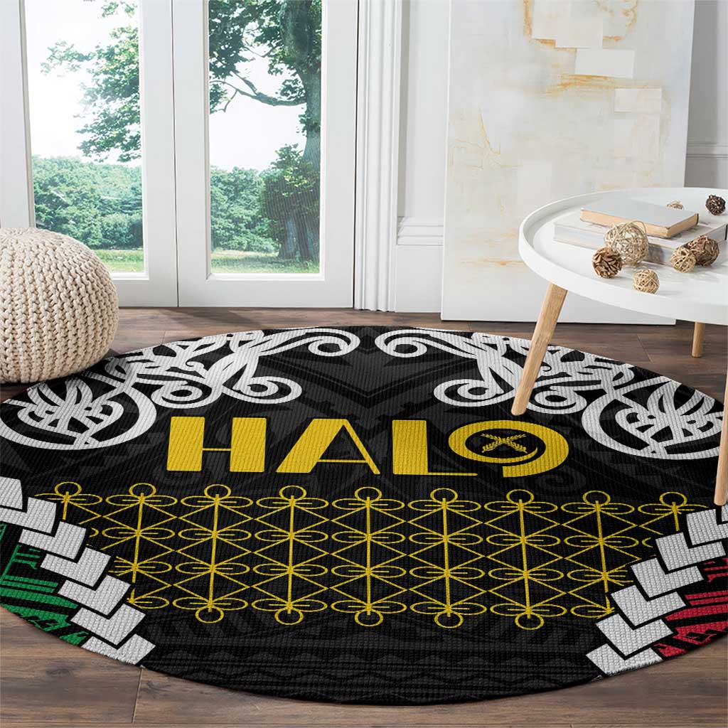 Halo Vanuatu Pride Round Carpet Vanuatuan Sand Drawing Pattern