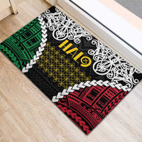 Halo Vanuatu Pride Rubber Doormat Vanuatuan Sand Drawing Pattern LT9 - Polynesian Pride