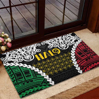 Halo Vanuatu Pride Rubber Doormat Vanuatuan Sand Drawing Pattern LT9 - Polynesian Pride