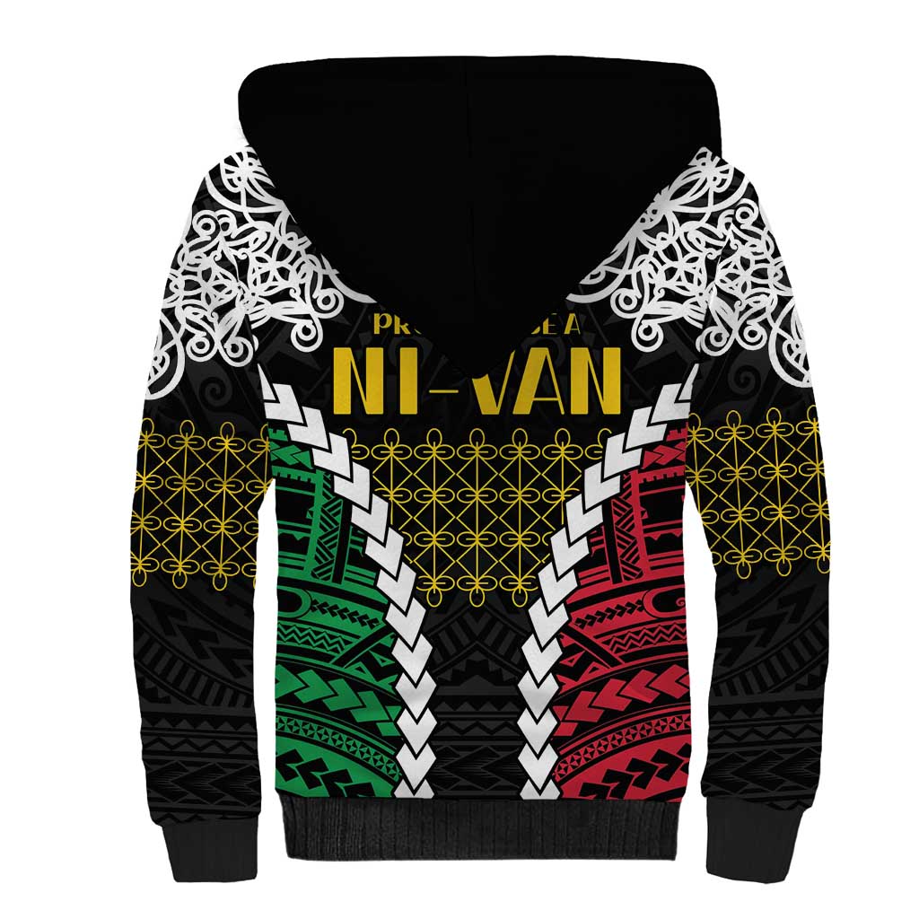 Halo Vanuatu Pride Sherpa Hoodie Vanuatuan Sand Drawing Pattern