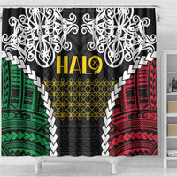 Halo Vanuatu Pride Shower Curtain Vanuatuan Sand Drawing Pattern