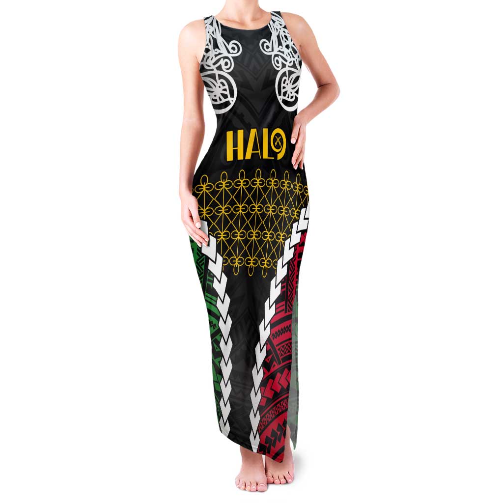 Halo Vanuatu Pride Tank Maxi Dress Vanuatuan Sand Drawing Pattern