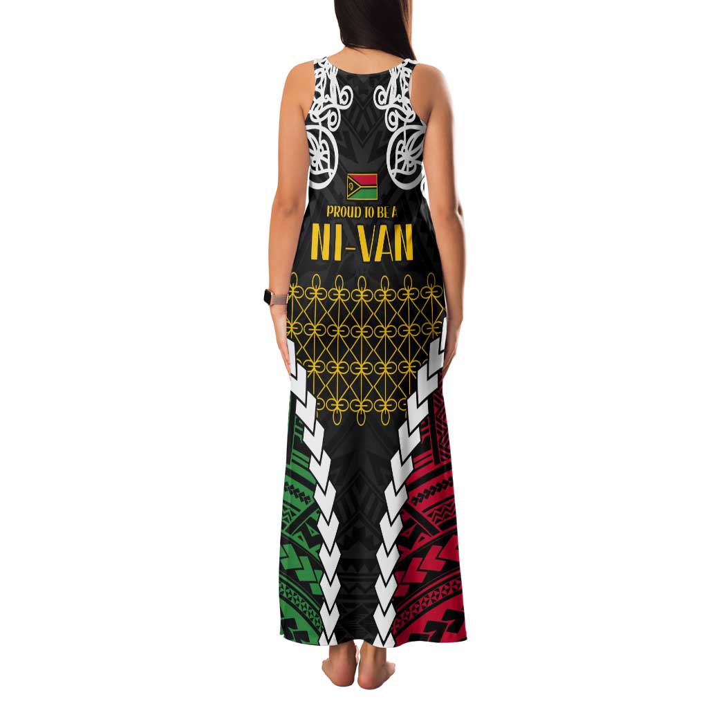 Halo Vanuatu Pride Tank Maxi Dress Vanuatuan Sand Drawing Pattern