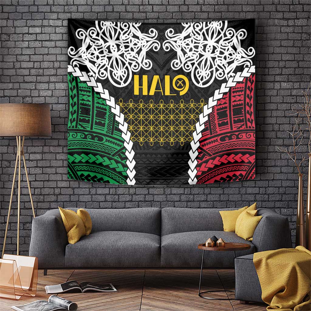 Halo Vanuatu Pride Tapestry Vanuatuan Sand Drawing Pattern