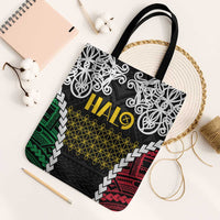 Halo Vanuatu Pride Tote Bag Vanuatuan Sand Drawing Pattern LT9 Black Strap One Size Black - Polynesian Pride