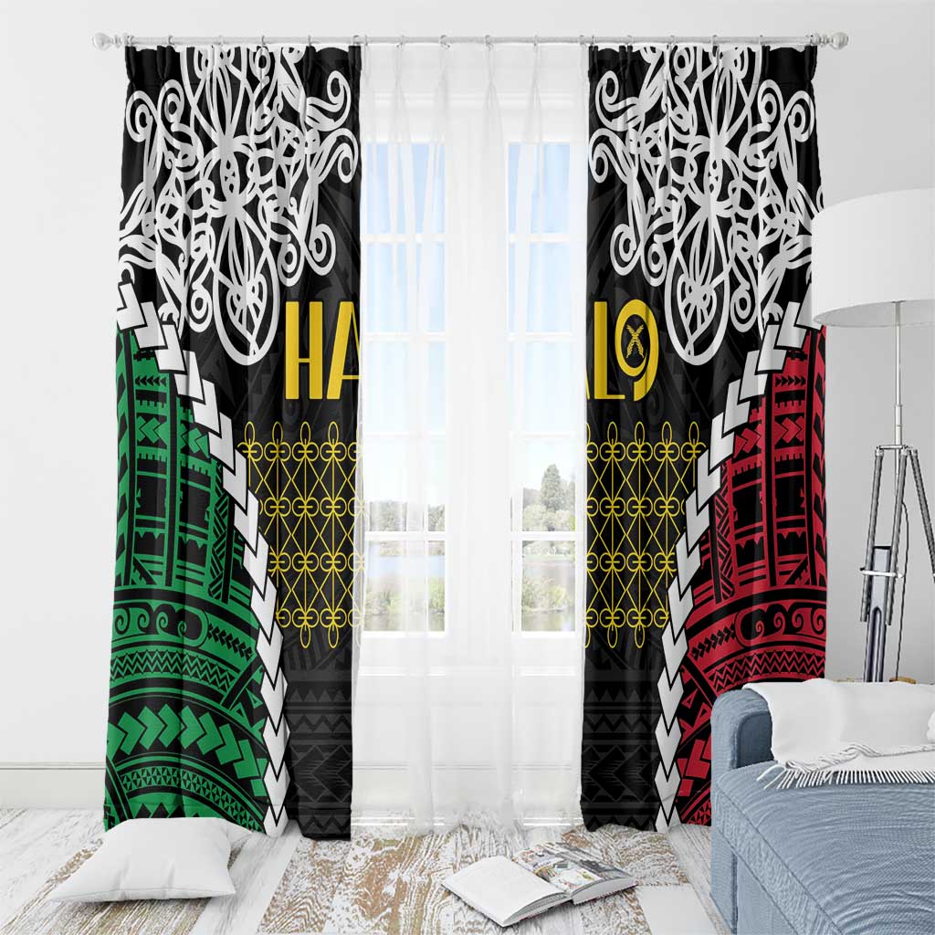 Halo Vanuatu Pride Window Curtain Vanuatuan Sand Drawing Pattern