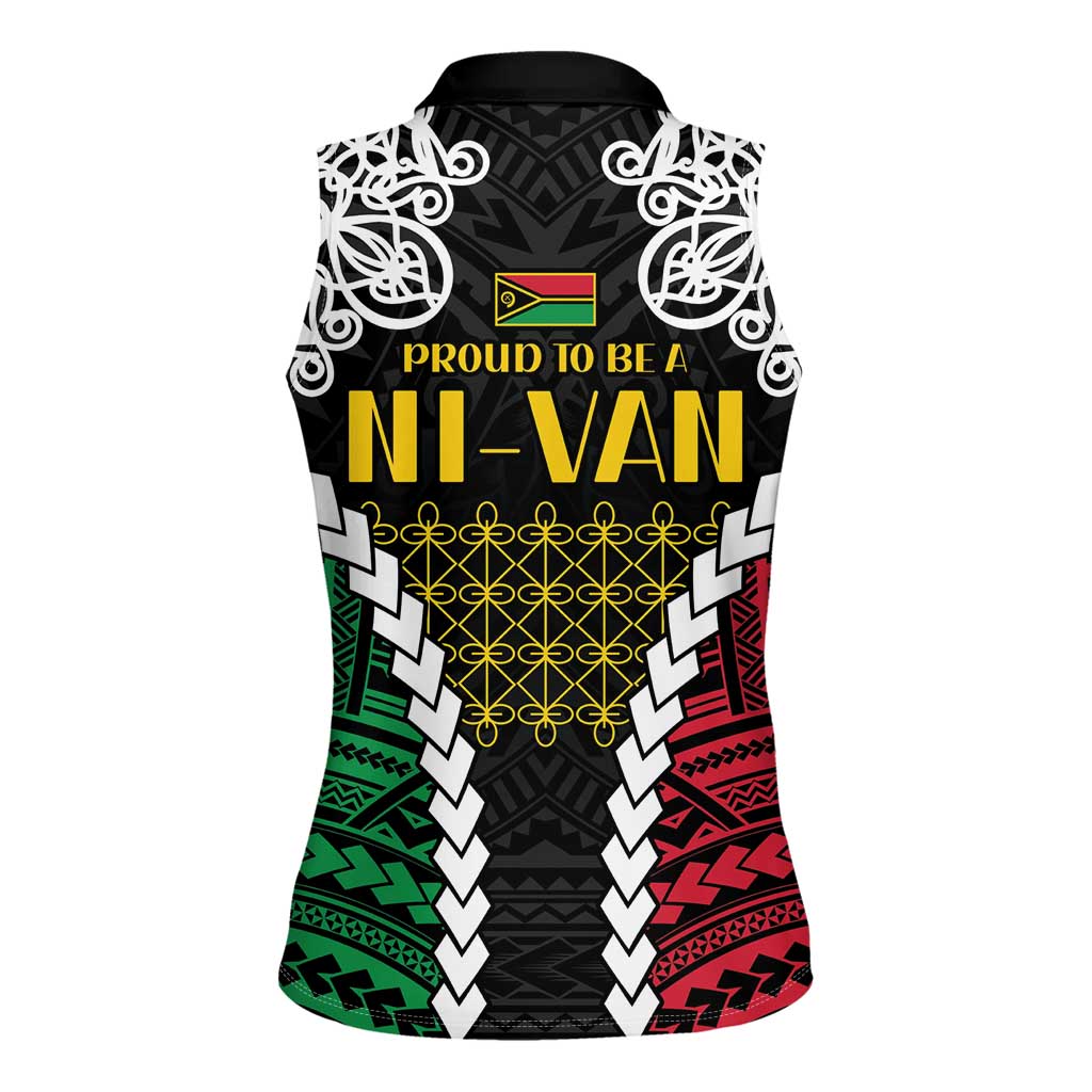 Halo Vanuatu Pride Women Sleeveless Polo Shirt Vanuatuan Sand Drawing Pattern