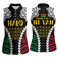 Halo Vanuatu Pride Women Sleeveless Polo Shirt Vanuatuan Sand Drawing Pattern