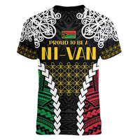 Halo Vanuatu Pride Women V-Neck T-Shirt Vanuatuan Sand Drawing Pattern