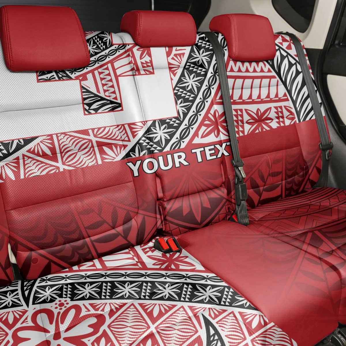 Malo e lelei Tonga Back Car Seat Cover Ngatu Tokelau Feletoa Fata Traditional Polynesian Pattern