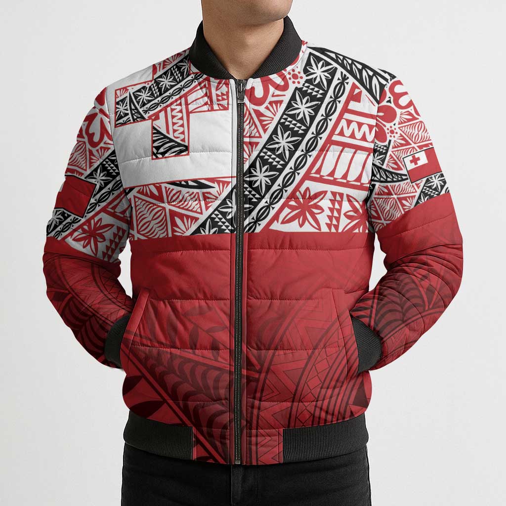 Malo e lelei Tonga Bomber Puffer Jacket Ngatu Tokelau Feletoa Fata Traditional Polynesian Pattern - Polynesian Pride
