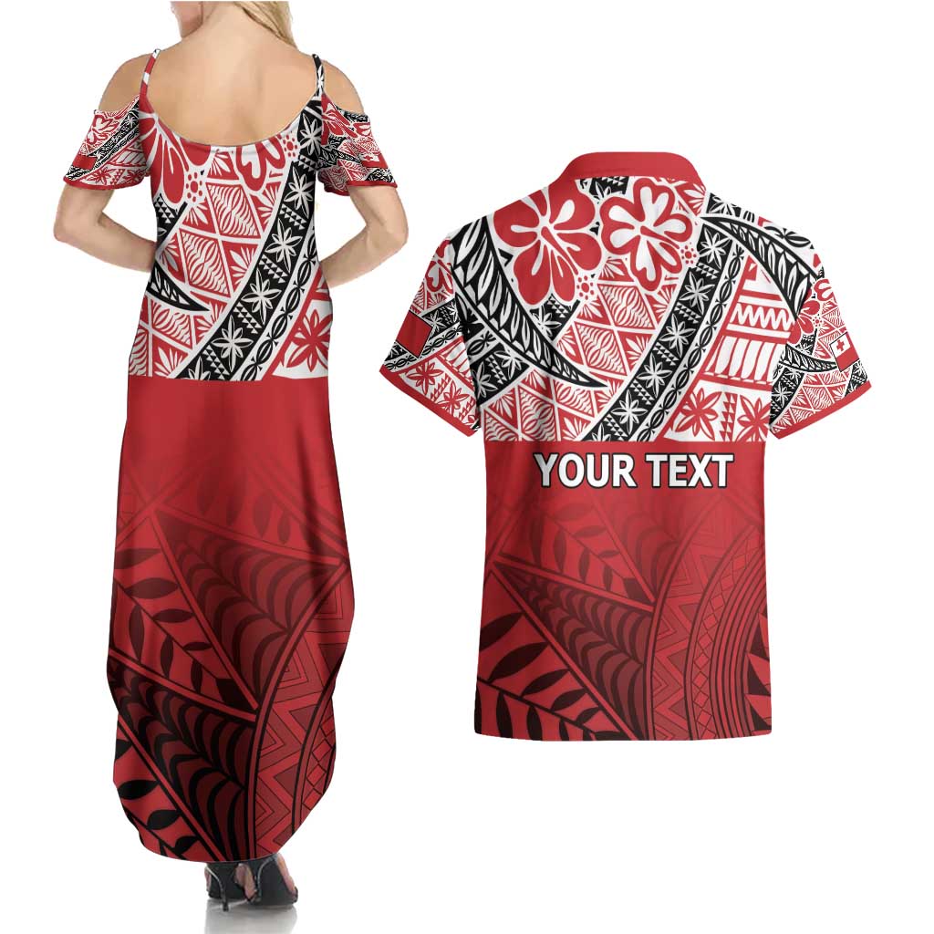 Malo e lelei Tonga Couples Matching Summer Maxi Dress and Hawaiian Shirt Ngatu Tokelau Feletoa Fata Traditional Polynesian Pattern LT9 - Polynesian Pride