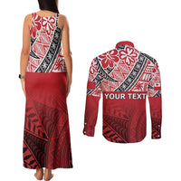 Malo e lelei Tonga Couples Matching Tank Maxi Dress and Long Sleeve Button Shirt Ngatu Tokelau Feletoa Fata Traditional Polynesian Pattern LT9 - Polynesian Pride
