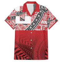 Malo e lelei Tonga Family Matching Long Sleeve Bodycon Dress and Hawaiian Shirt Ngatu Tokelau Feletoa Fata Traditional Polynesian Pattern LT9 Dad's Shirt - Short Sleeve Red - Polynesian Pride